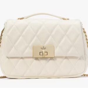 Kate Spade Carey Quilted Small Flap Crossbody - Meringue/Cream